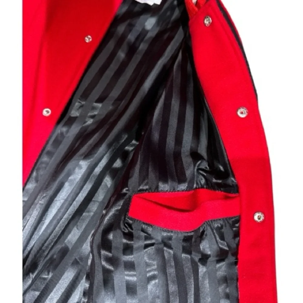 Vintage Snap-On Choko Motorsports Red Wool & Black Leather Men's Jacket Size L